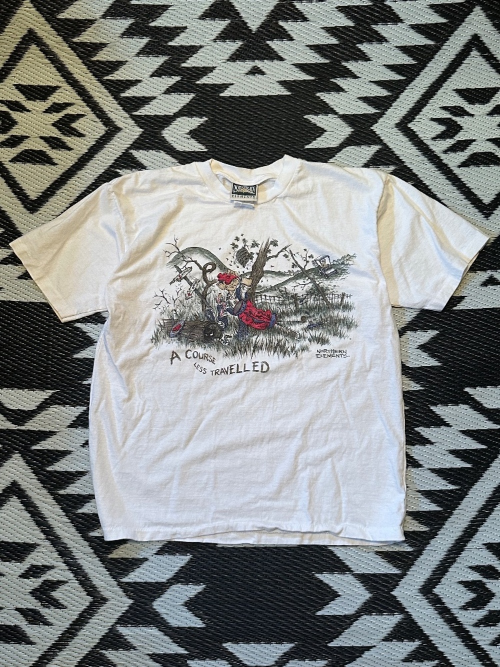 Vintage Single Stitch Northern Elements Golf Humour T-Shirt